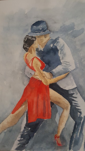Peinture intitulée "A Ritmo di Tango" par Maria Luisa Stefanini, Œuvre d'art originale, Aquarelle