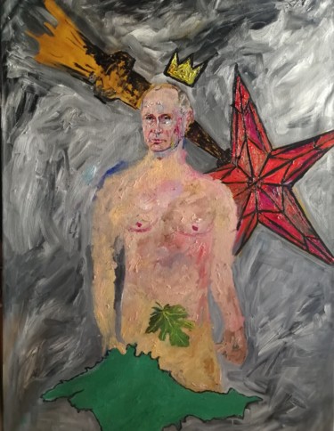 Malerei mit dem Titel "Putin" von Margarita Makarova, Original-Kunstwerk, Öl