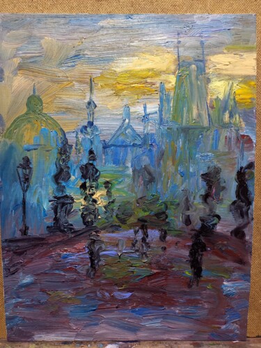 Schilderij getiteld "#charlesbridge #Pra…" door Margarita Makarova, Origineel Kunstwerk, Olie