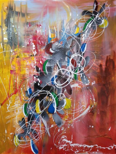 Schilderij getiteld "confusion" door Moa, Origineel Kunstwerk, Acryl