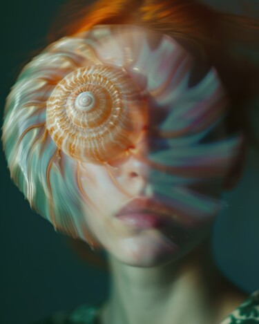 Digitale Kunst mit dem Titel "Nautilus" von Moaiart, Original-Kunstwerk, KI-generiertes Bild
