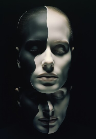 Digitale Kunst getiteld "FACE TO FACE 2" door Moaiart, Origineel Kunstwerk, Digitaal Schilderwerk