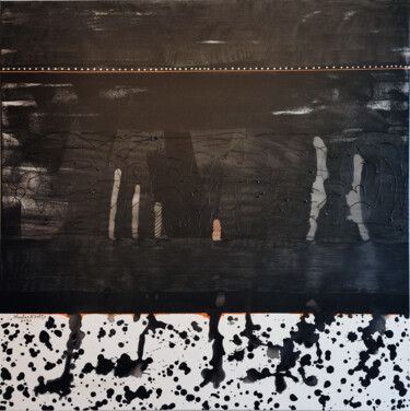 Pittura intitolato "Get out of black #1" da Moataz Elsafty, Opera d'arte originale, Acrilico Montato su Pannello di legno