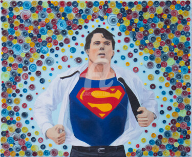 Painting titled "SUPERMAN" by Mobiclint, Original Artwork, Acrylic