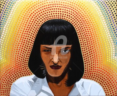 Painting titled "Mia Wallace" by Mobiclint, Original Artwork, Acrylic