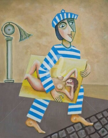Malarstwo zatytułowany „Prison break 2” autorstwa Modern Art, Oryginalna praca, Olej