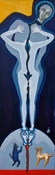 Malerei mit dem Titel "Cosmos souls" von Modern Art, Original-Kunstwerk, Öl