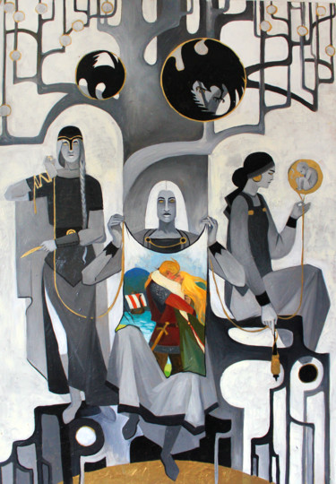 Картина под названием "Нити судьбы" - Таисия Менигечева, Подлинное произведение искусства, Масло