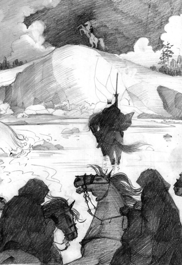 Zeichnungen mit dem Titel "Властелин колец. Бе…" von Taisiia Menigecheva, Original-Kunstwerk, Bleistift