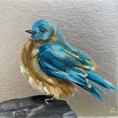 Pintura titulada "Blue bird" por Dasha Mogileva, Obra de arte original, Oleo
