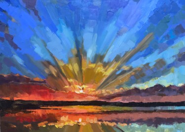 Peinture intitulée "Sunset" par Dasha Mogileva, Œuvre d'art originale, Huile