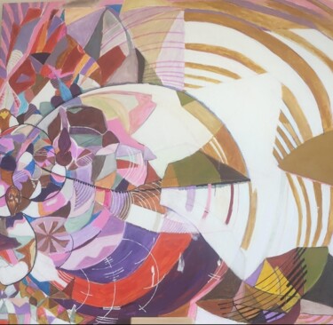 Картина под названием "mosaique" - Mohammed Rachid Iraqi, Подлинное произведение искусства, Акрил Установлен на Деревянная п…