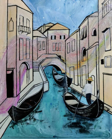 Malerei mit dem Titel "Venezia" von Mohita Garg, Original-Kunstwerk, Acryl