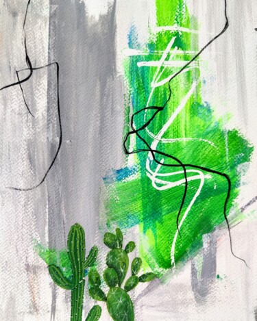 Painting titled "Cacti" by Mohita Garg, Original Artwork, Acrylic