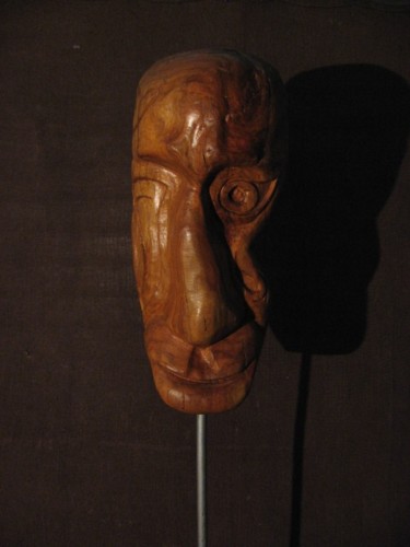 Scultura intitolato "testa ciliegio" da Francesco Lucatelli, Opera d'arte originale