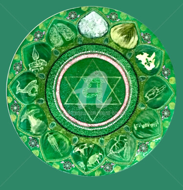 绘画 标题为“Anahata chakra TAB1” 由Mona Bessaa, 原创艺术品, 丙烯