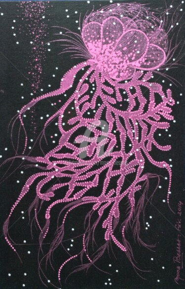 「Luminescence rose」というタイトルの絵画 Mona Bessaaによって, オリジナルのアートワーク, アクリル