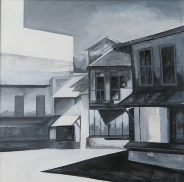 Malerei mit dem Titel "Empty streets" von Mona Dalal, Original-Kunstwerk, Öl