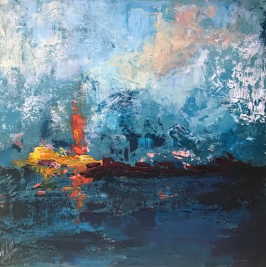 Painting titled "Shore" by Monica Callaghan, Original Artwork, Oil