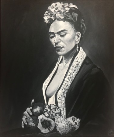 Pintura titulada "Frida Khalo" por Monica Callaghan, Obra de arte original, Acrílico Montado en Bastidor de camilla de madera