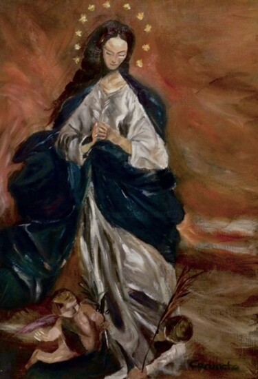 Painting titled "La Inmaculada Conce…" by Mónica Caruncho Fontela, Original Artwork, Oil