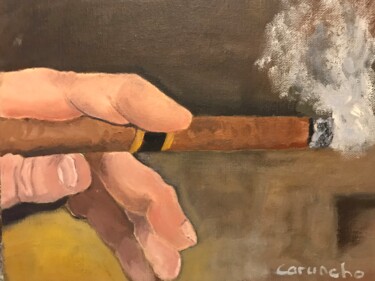 Painting titled "Habano" by Mónica Caruncho Fontela, Original Artwork, Oil