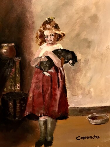 Pittura intitolato "En un rincón de casa" da Mónica Caruncho Fontela, Opera d'arte originale, Olio