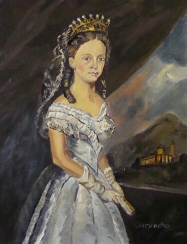 Pintura intitulada "Margarita de Borbón…" por Mónica Caruncho Fontela, Obras de arte originais, Óleo