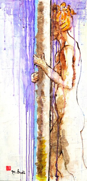 Картина под названием "Boudeuse" - Monick Bres, Подлинное произведение искусства, Чернила