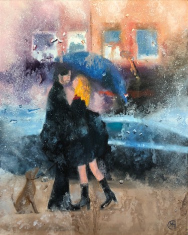Malerei mit dem Titel "Encounter 3" von Monika H. Csanyi, Original-Kunstwerk, Öl