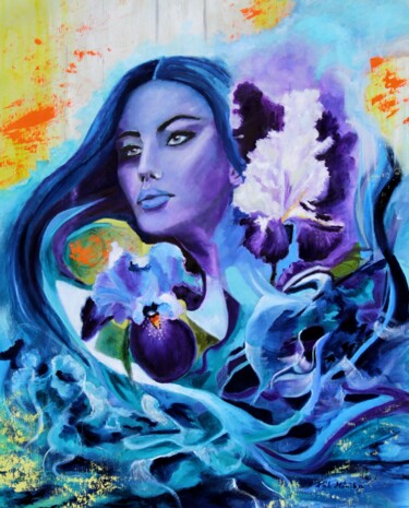 Painting titled "Soul of the Lily" by Mónika Katalin Pál, Original Artwork, Oil