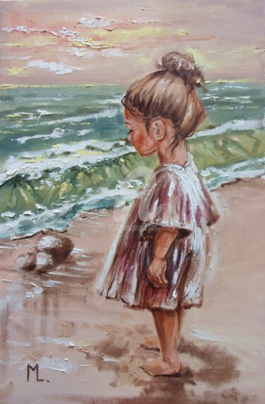 Painting titled "" SEA TIME ... "- l…" by Monika Luniak, Original Artwork, Oil