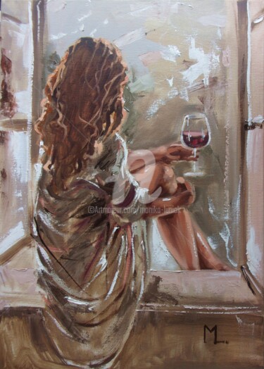 Painting titled "" CHEERS " (2024)" by Monika Luniak, Original Artwork, Oil