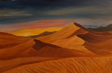 Pintura intitulada "Sunset in the Sahara" por Monika Mucha, Obras de arte originais, Acrílico