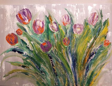 Pintura titulada "Tulipani" por Monika Popinigis, Obra de arte original, Acrílico