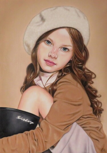 Pittura intitolato ""Woolen cap"" da Monika Rembowska, Opera d'arte originale, Olio