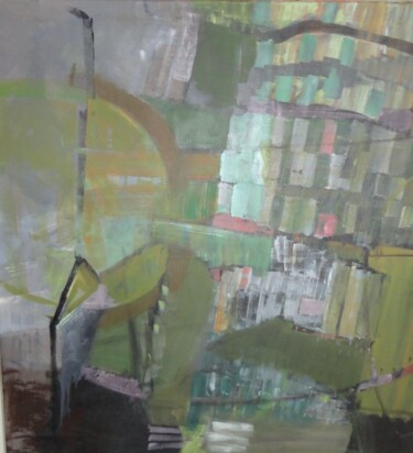 Malarstwo zatytułowany „Paysage green” autorstwa Monika Strugarek, Oryginalna praca, Akryl