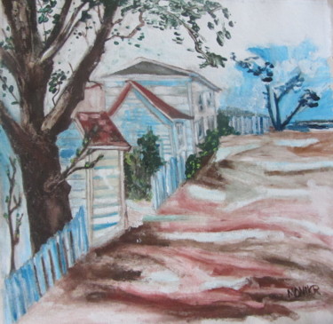 Painting titled "Just Another Street…" by Monikr, Original Artwork, Acrylic