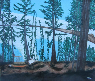 Painting titled "My View of Muskrat…" by Monikr, Original Artwork, Acrylic