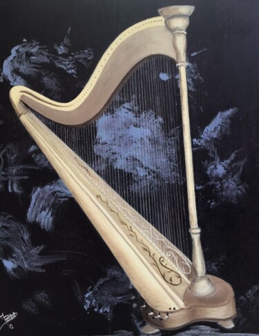 Pittura intitolato "la harpe" da Monique Barlet, Opera d'arte originale, Acrilico