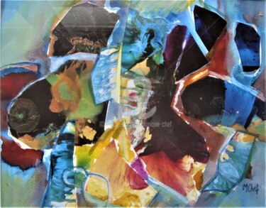 Collages intitulée "Harmonies" par Monique Chef, Œuvre d'art originale, Collages