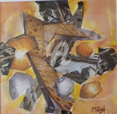 Collages titled "Composition 4/24" by Monique Chef, Original Artwork, Acrylic