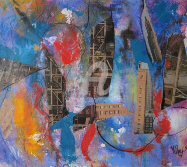 Peinture intitulée "Chicago City" par Monique Chef, Œuvre d'art originale, Acrylique