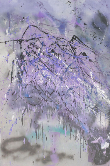 Peinture intitulée "Purple Mountain" par Monique De Kruijk, Œuvre d'art originale, Acrylique