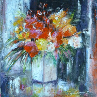 Painting titled "FIORI" by Monique Yenco Fusella, Original Artwork