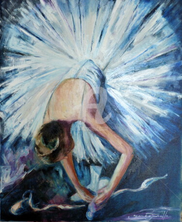 Painting titled "LA DANSEUSE" by Monique Yenco Fusella, Original Artwork, Oil