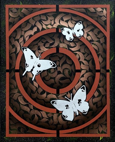 Malarstwo zatytułowany „"Butterflies in the…” autorstwa Monker, Oryginalna praca, Akryl