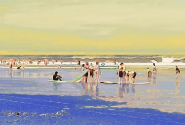 Arts numériques intitulée "Bain de mer" par Monor, Œuvre d'art originale, Peinture numérique