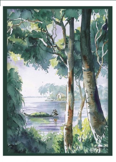 Ζωγραφική με τίτλο "backwaters" από Mopasang Valath, Αυθεντικά έργα τέχνης, Λάδι