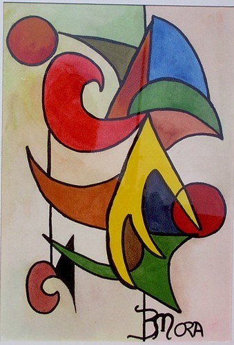 Painting titled "Fête d'été" by Bernadette Mora, Original Artwork